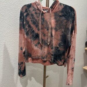 Kyodan Pink and Black Tie-Dye STREET STYLE Hoodie.. Colorful Edgy